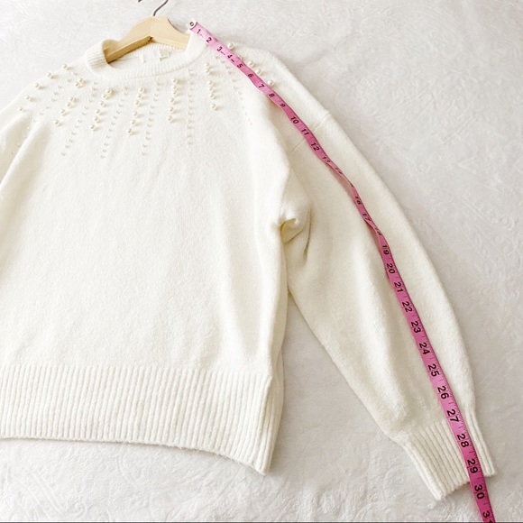 H&M White Faux Pearl Beaded Sweater - Picture 5 of 13
